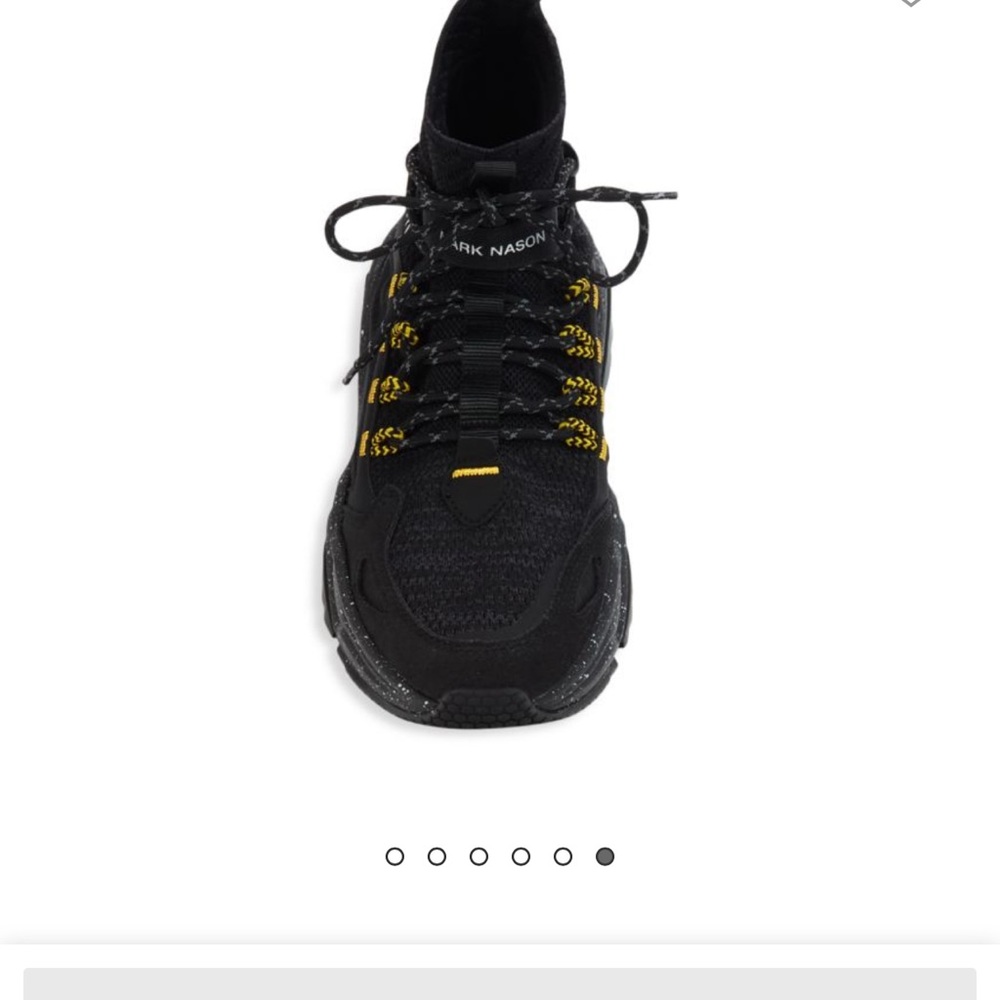 Mark Nason Black and Yellow Athletic Shoes with Breathable Mesh